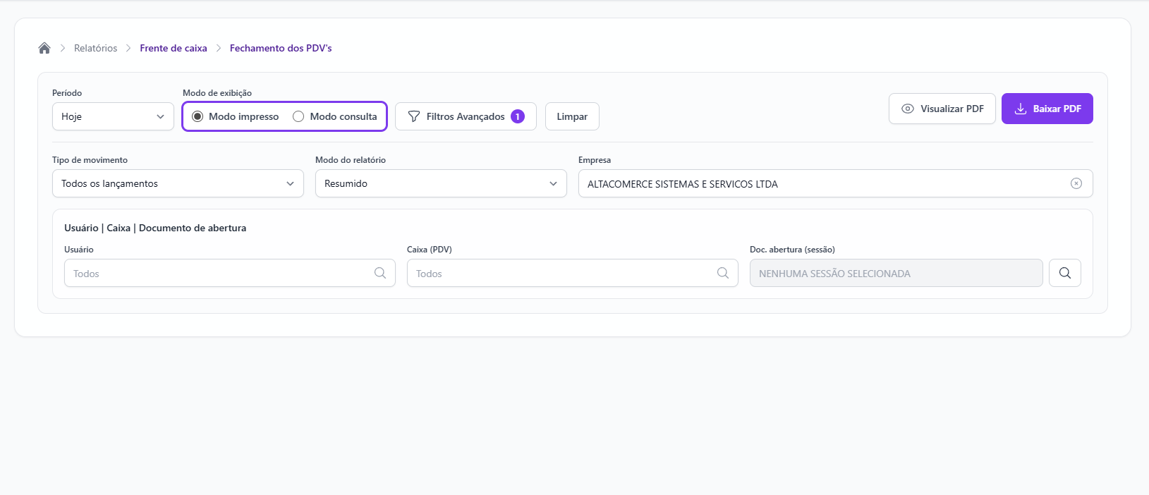 Interface Web